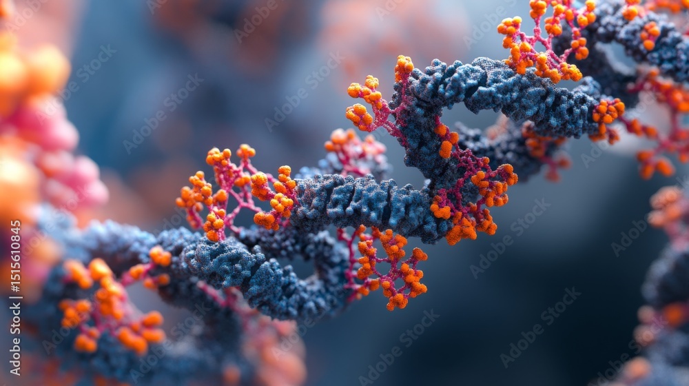 Poster exploring the intricacies of protein structures laboratory scientific visualization microscopic envi