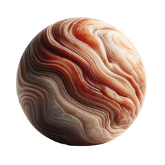 Obraz premium Abstract agate sphere brown and beige swirls isolated on transparent background isolated on white background