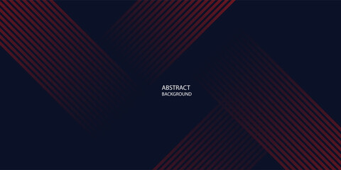 Abstract banner design. Red diagonal lines on dark blue background. Modern graphic. Futuristic technology concept. Suit for cover, header, business, presentation, website, flyer