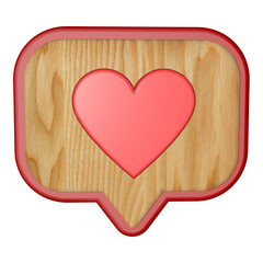 wooden heart on white background