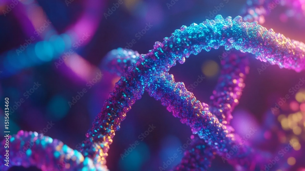 Aufkleber exploring the vibrant dna double helix structure in a colorful laboratory environment for scientific