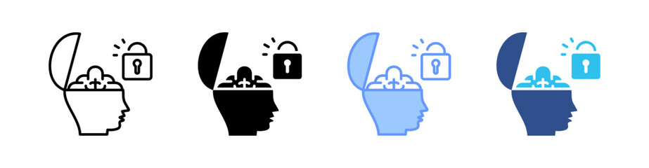 Open Minded Multi Style Icon Set Vector 
