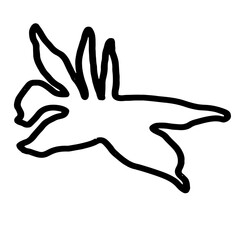 Obraz premium vector illustration of an abstract hand drawn flower, vector illustration of an abstract floral ornament, vector illustration of an abstract flower, 