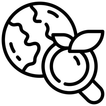 world environment searth finding eco friendly magnifying simple line icon