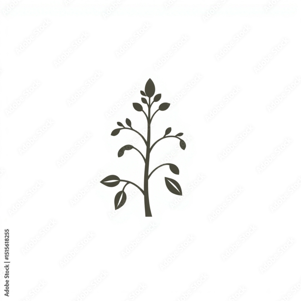 Aufkleber simple tree illustration vector graphic design with leaves and branches for nature concepts and art 