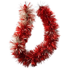 Christmas tinsel isolated on white background