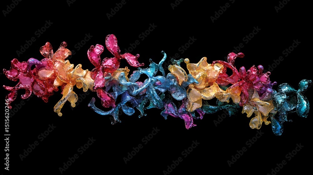Aufkleber visualizing proteins scientifically molecular structures laboratory digital art dark background 3d v