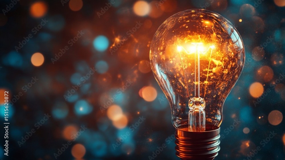Aufkleber illuminated light bulb concept creative studio visual metaphor abstract environment close-up viewpoi