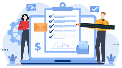 Two people signing a document. Suitable for legal contracts, business agreements, partnership deals, notarization processes, financial transactions, signatures, and legal consultations.