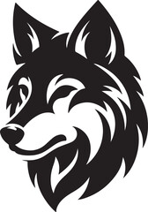 Obraz premium Wolf Head Black Silhouette Vector, Wild Animal Clipart & Fierce Nature Design