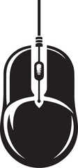 Computer mouse silhouette, simple black icon