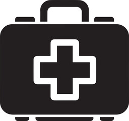 Fototapeta premium first aid kit logo vector illustration, first aid kit silhouette vector icon