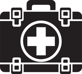 Fototapeta premium first aid kit logo vector illustration, first aid kit silhouette vector icon