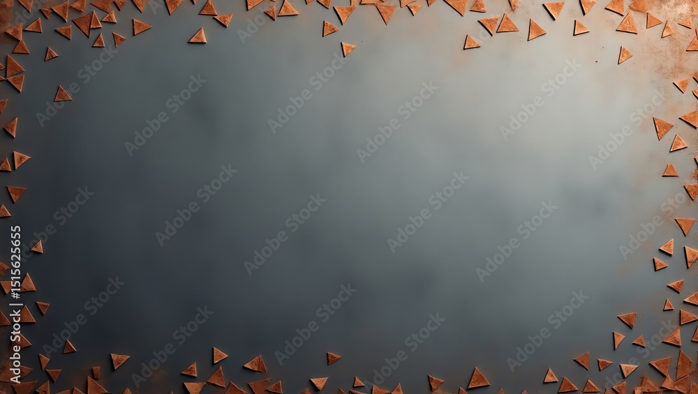 Poster abstract background with bronze triangles bordering a grey center space