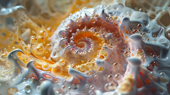 Mesmerizing food fractal where ingredients seamlessly blend into one another creating an endless loop of flavors