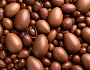 Chocolate eggs and nuts
