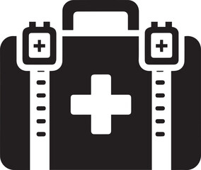 Obraz premium first aid kit logo vector illustration, first aid kit silhouette vector icon
