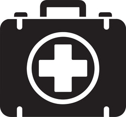 Fototapeta premium first aid kit logo vector illustration, first aid kit silhouette vector icon