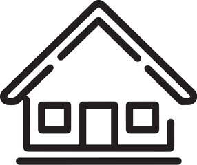 black white home line art