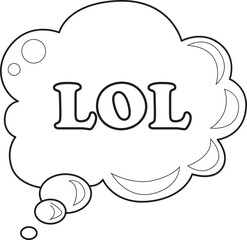 Outline of April balloon text content. COloring pages of bubble text illustrations.
