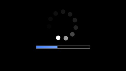 loading symbol. vector modern loading bar on black background.
