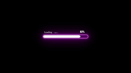  loading symbol or  progress collection. neon glowing loading 82 percent . Vector infographics set.