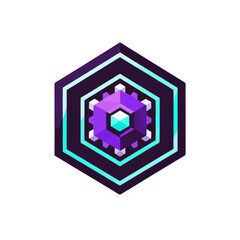 Hexagonal-Geometric-Design-Purple-and-Blue-Abstract-Icon