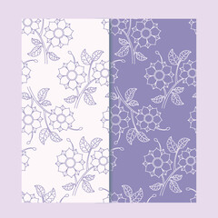 Purple Floral Leaves Pattern