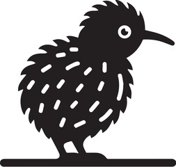 kiwi birds in black silhouette design