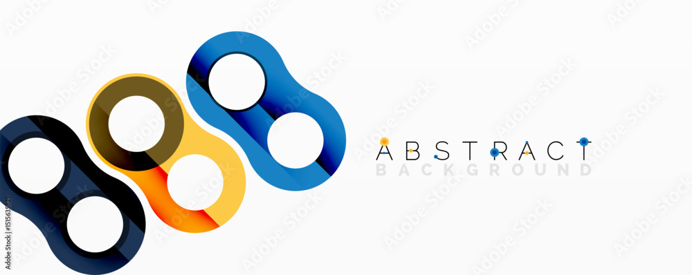 Aufkleber Colorful abstract shapes overlap white background. Modern design elements create dynamic visual composition. Simple, clean aesthetic.