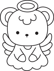 Coloring pages of Illustration of cute bear winter icon.
