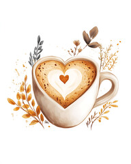 Realistic and artistic illustrations of coffee beans, brewing equipment, coffee cups, baristas, coffee farms, roasting processes, and café scenes