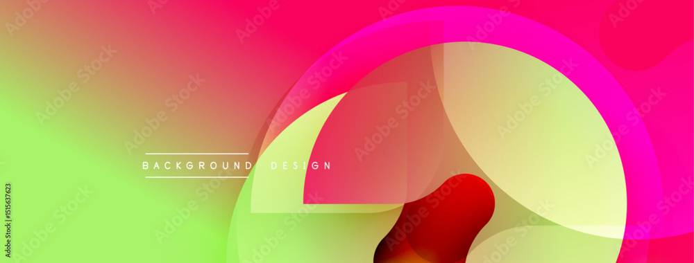 Poster abstract vibrant background. gradient colors blend, creating smooth transitions. overlapping shapes 