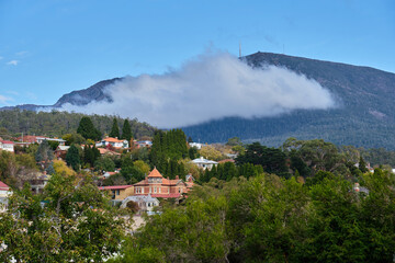 Clouds below Mt Wellington photographed from New Town - Hobart, Tasmania, Australia