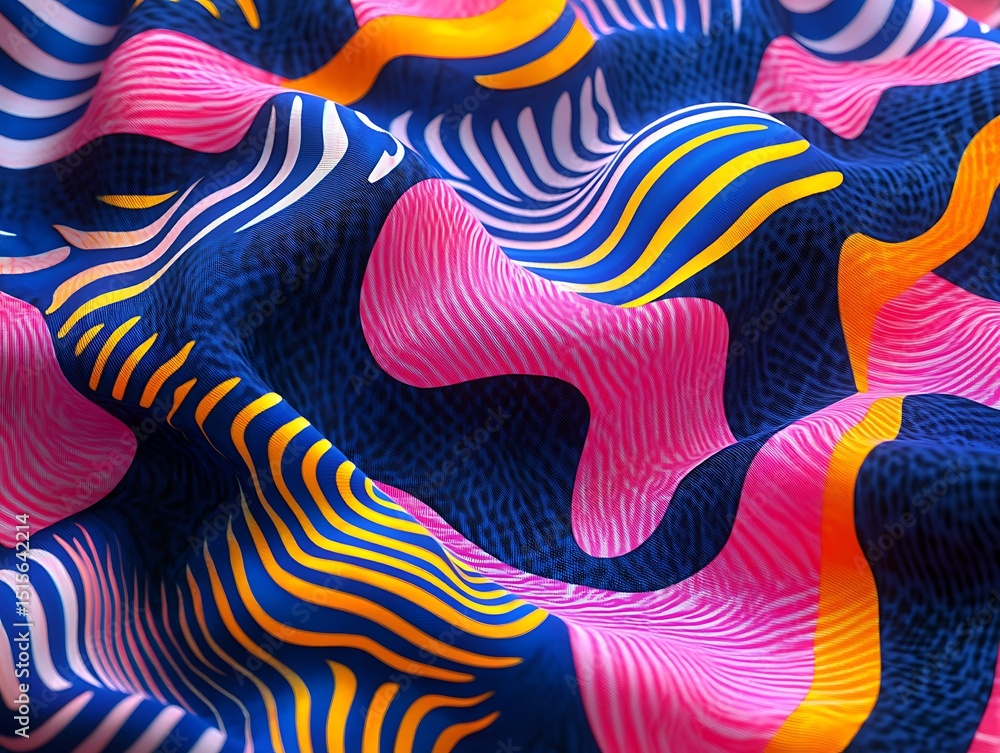 Aufkleber dynamic wavy pattern with vibrant colors and an illusion of movement