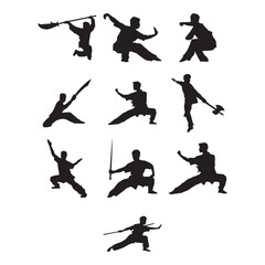kung fu silhouette set