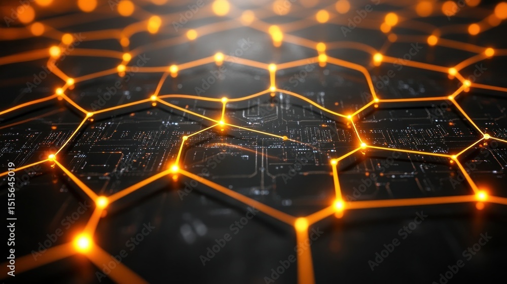 Poster abstract network of interconnected nodes