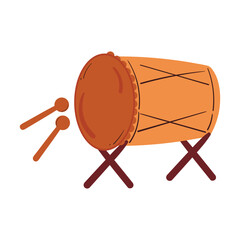Bedug moslem drum for Eid celebration. cute drawing vector