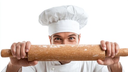 Chef holding rolling pin