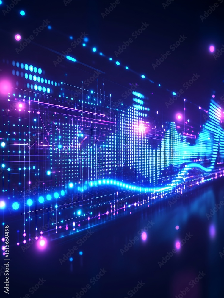 Aufkleber luminous digital interface showcasing data visualization and networking concept