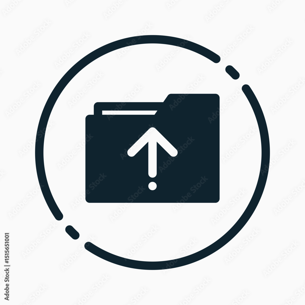 Aufkleber design illustration graphic of upload files icon with glyph style. suitable for ui, mobile design, w