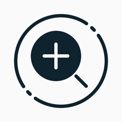 Obraz premium Design Illustration graphic of zoom in icon with glyph style. Suitable for UI, mobile design, web design, etc.