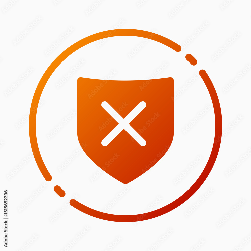 Poster design illustration graphic of unprotected icon with gradient style. suitable for ui, mobile design,