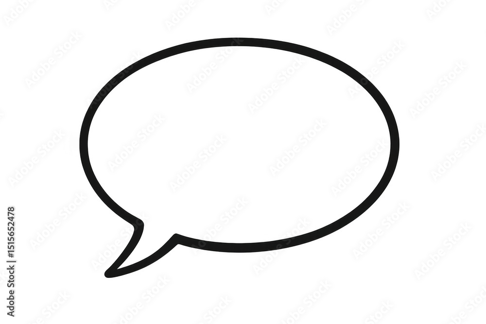 Poster hand-drawn speech bubble provides space for communication, featuring a transparent background for ea