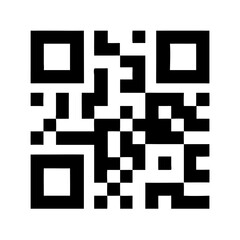 Black and white silhouette vector illustration A high-contrast, black and white QR code centered on a plain white background. The QR code consists of a square grid with small black moduqr code qr code