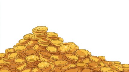 A cartoonish pile of gold coins