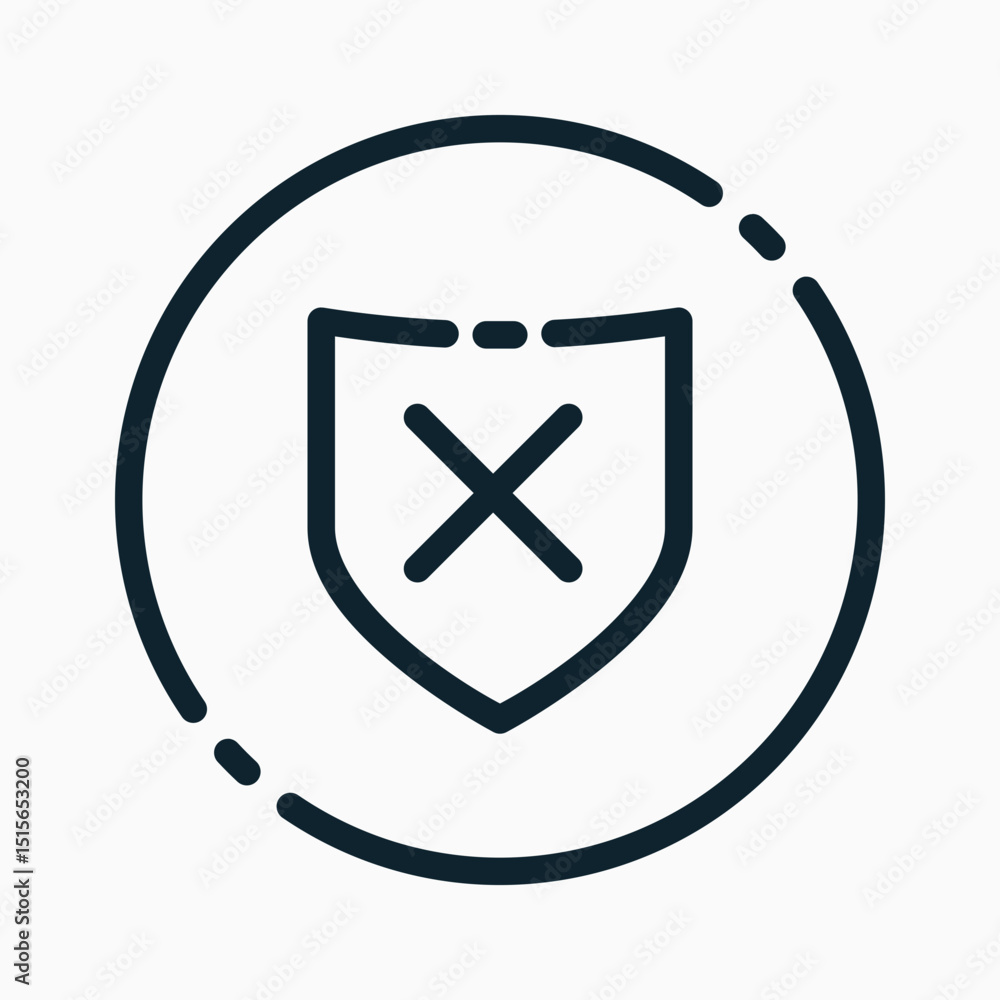 Poster design illustration graphic of unprotected icon with line style. suitable for ui, mobile design, web