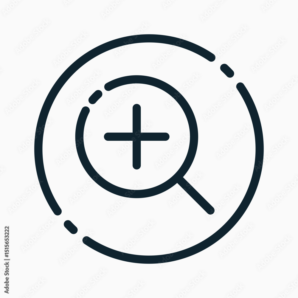 Poster design illustration graphic of zoom in icon with line style. suitable for ui, mobile design, web des