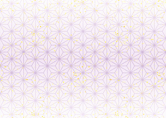 キラキラ×麻の葉模様(藤紫)