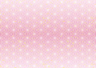 キラキラ×麻の葉模様(薄紅梅)